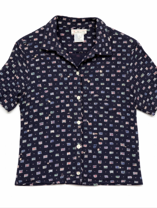 Talbots Tops - Vtg Talbots Women’s Button-Up Blouse Small Abstract Texture